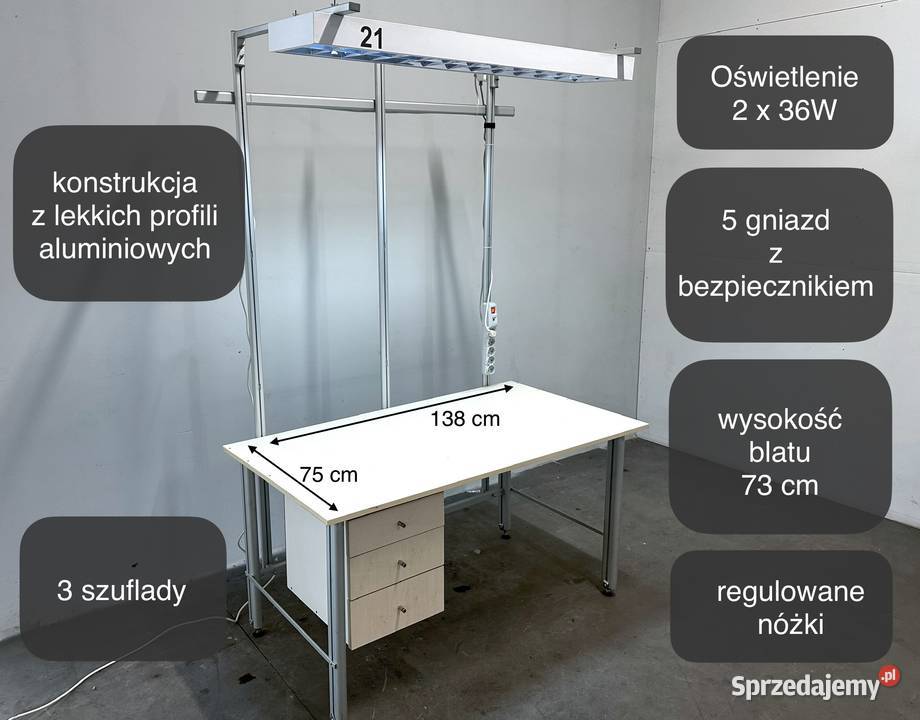 Stanowisko robocze stół montażowy z szufladami i sprzedam