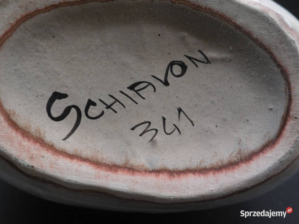 WAZON CERAMICZNY SCHIAVON Z RĘCZNIE MALOWANYMI Porcelana i szkło wielkopolskie