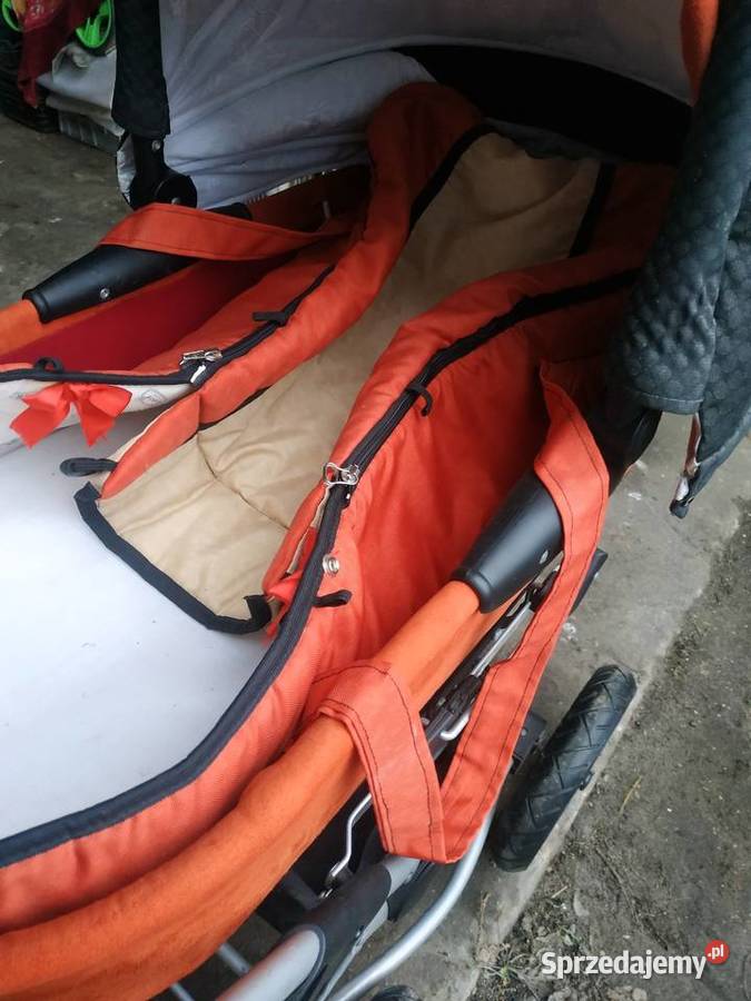 Sprzedam wózek z spacerówką pomarańczowy Wielofunkcyjne Łomża