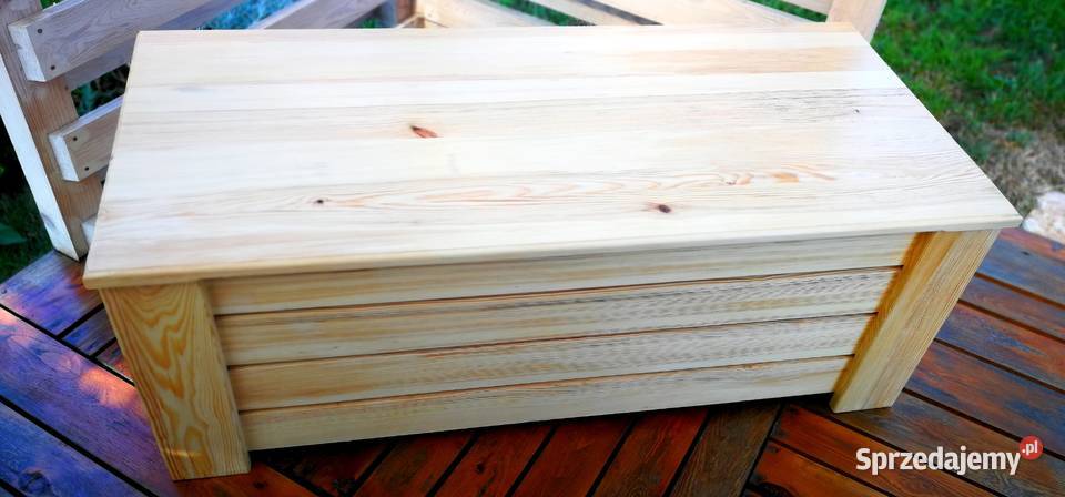 Skrzynia drewniana stolik kawowy pufa siedzisko 43cm Radków