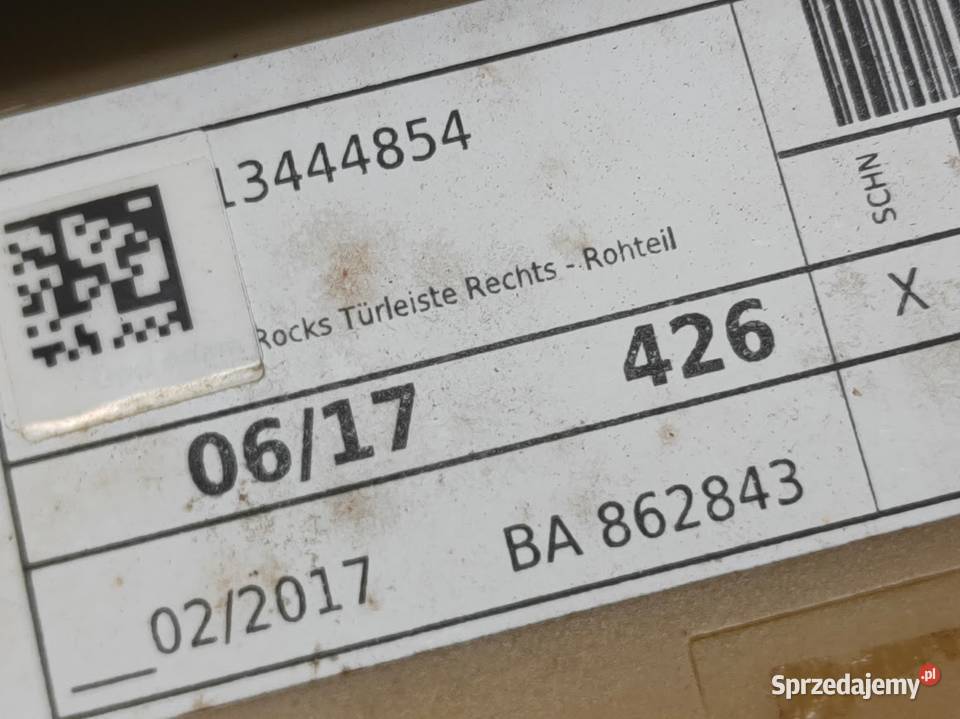 Listwa Drzwi Prawa Opel Adam Rocks 13444854 Pleszew
