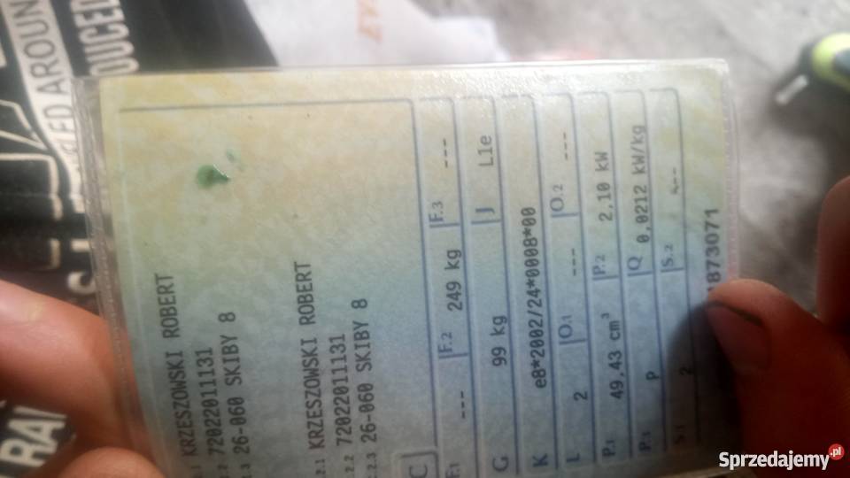 Rama z papierami do skutera zipp Vega Cierno-Żabieniec