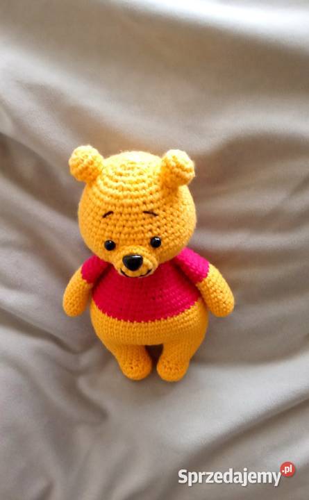 Kubuś Puchatek wykonany na szydełku Łask