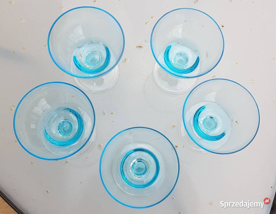 Niebieskie kieliszki do martini Porcelana i szkło Myszków