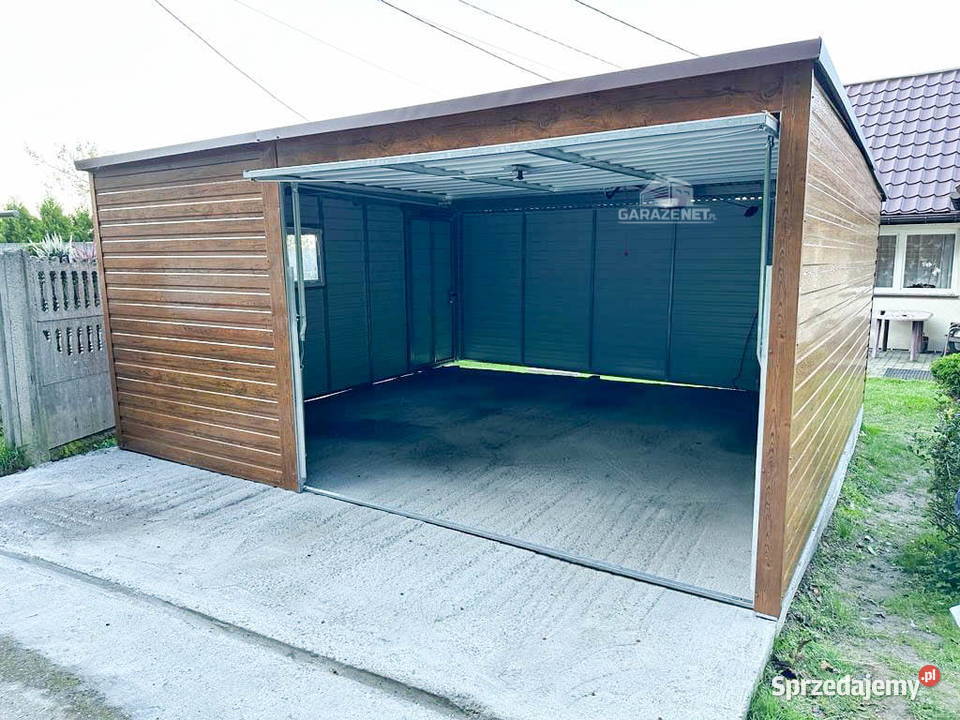 GARAŻ BLASZANY 5M X 6M POZIOM SPAD TYŁ BRAMA Łapanów