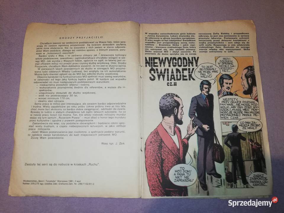 Kapitan Żbik komiks z epoki PRL mazowieckie Warszawa
