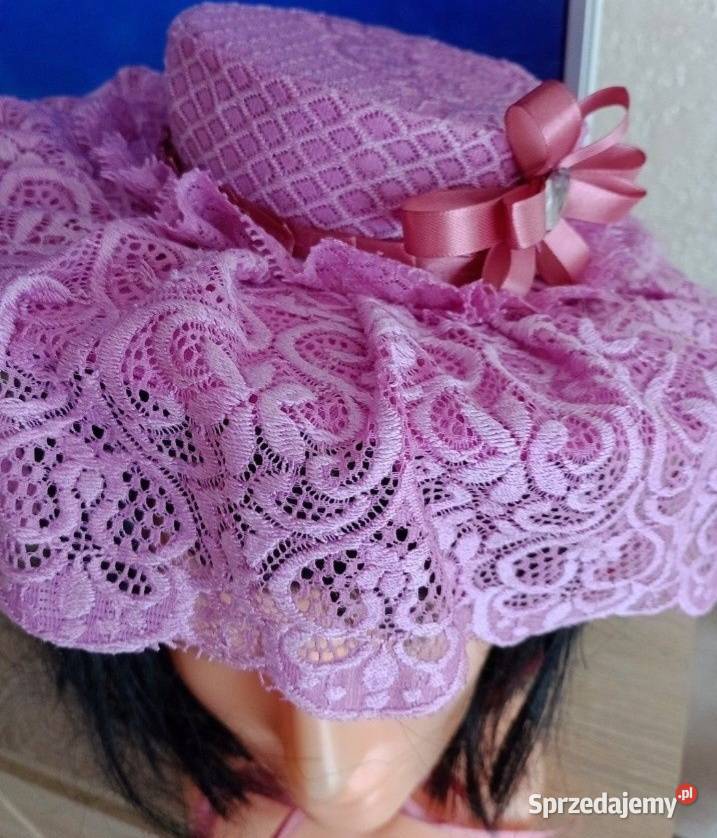 Kapelusz z koronki vintage lolita wiktoriański sprzedam