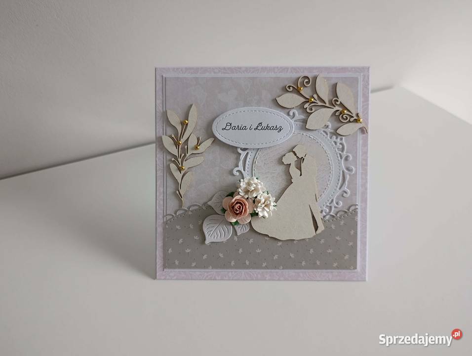 Personalizowana Kartka ręcznie robiona na Ślub Łódź