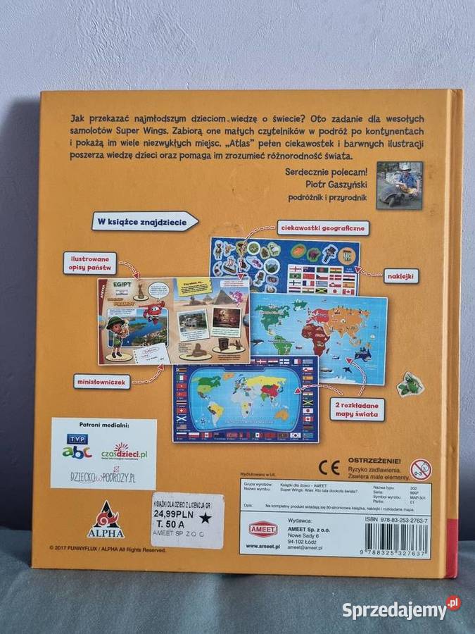 SUPER WINGS Kto lata dookoła świata ATLAS mapa pomorskie Rumia