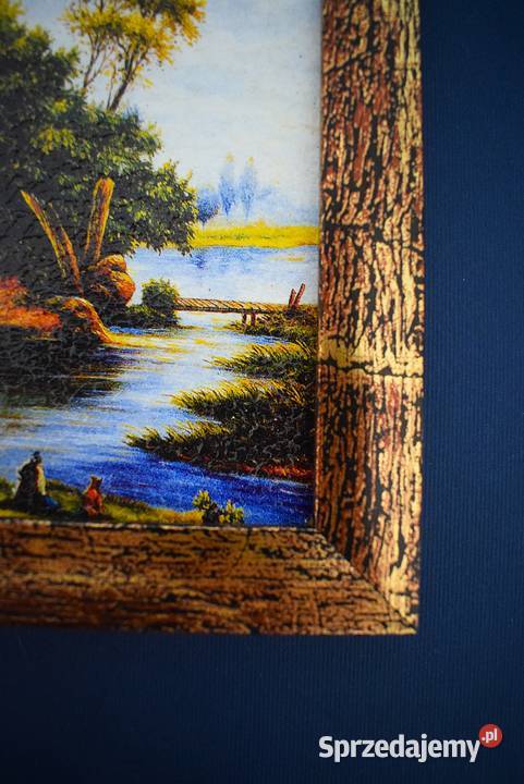 Mała reprodukcja malarska Stary dom rzeką Chełmno