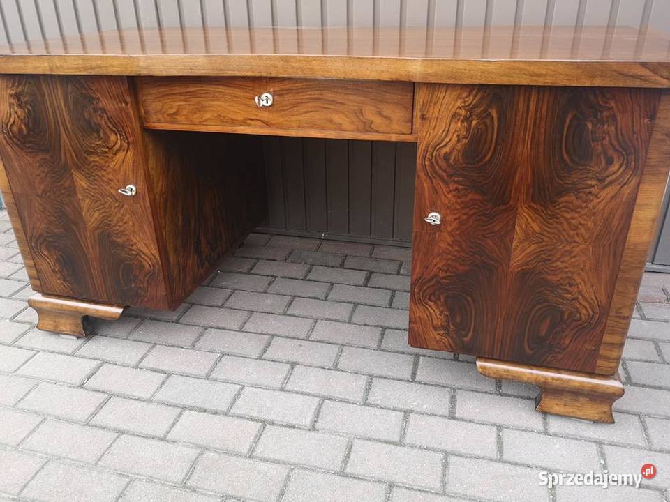 Biurko ARTDECO Orzech Zgrabne Stare Antyk Swarzędz sprzedam