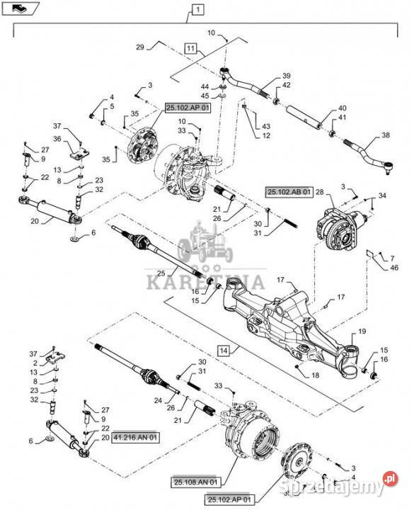 Holland T6090 T6070 Wałek 84415815 Pozostałe Jastrzębniki