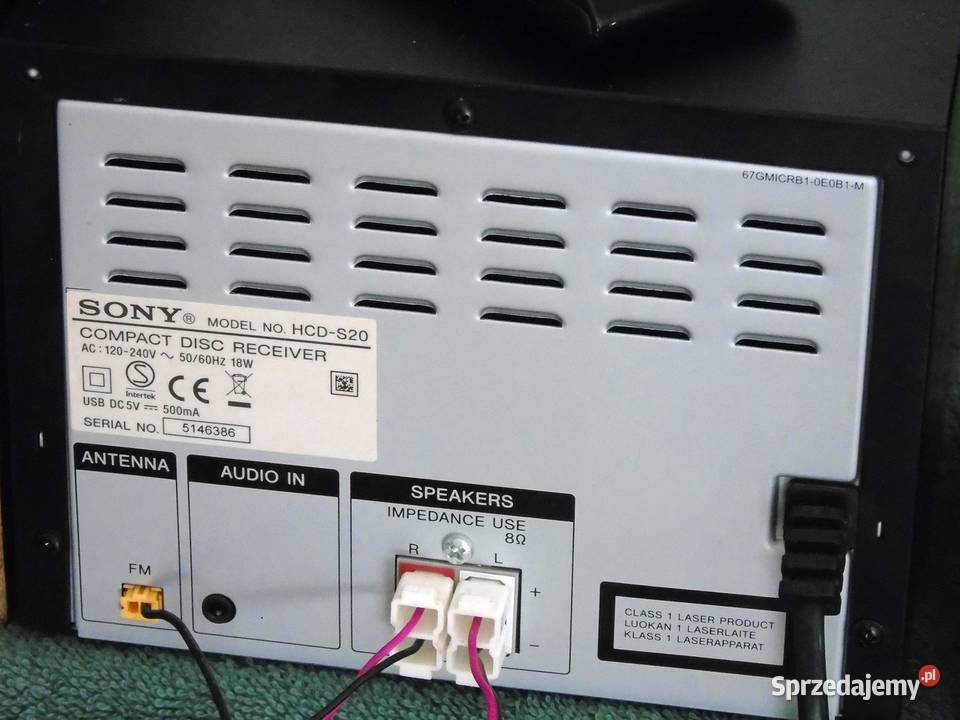 Wieża Sony pilot CD USB mp3 AUX kolumny sprawna Jasło