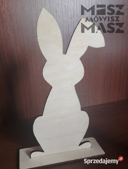 Zając wielkanocny na podstawce drewniany 16 45 wielkopolskie Racot