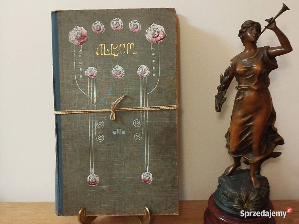 Stary album secesyjny na zdjęcia pocztówki 38