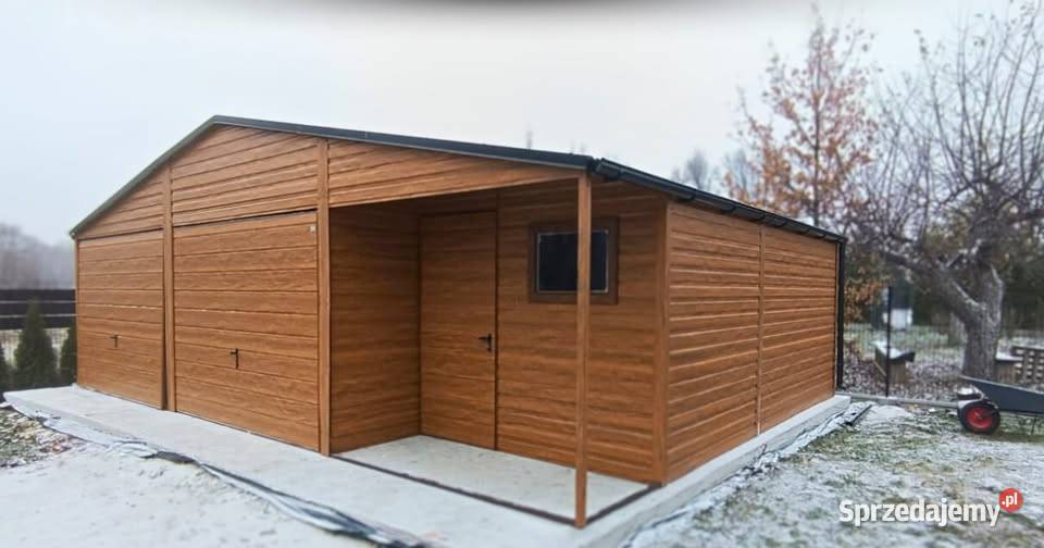 Garaż blaszany 8x6 szary ral 9006 producent 338zł/m2 Sprzedaż wielkopolskie Gniezno
