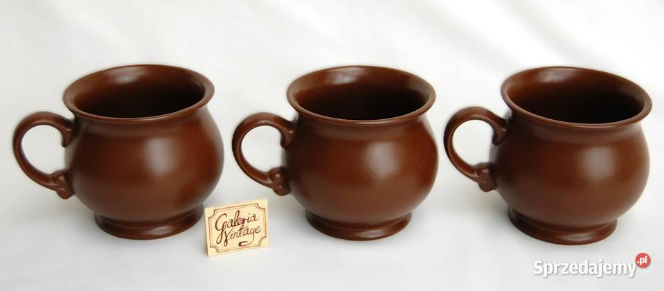 Kubek kamionkowy brązowy do grzańca wina miodu Kubki Lublin