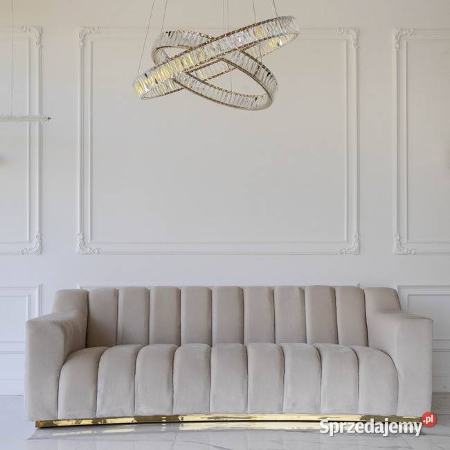 Ekskluzywna Sofa LONDON Beżowa Glamour 3 os 75cm Warszawa