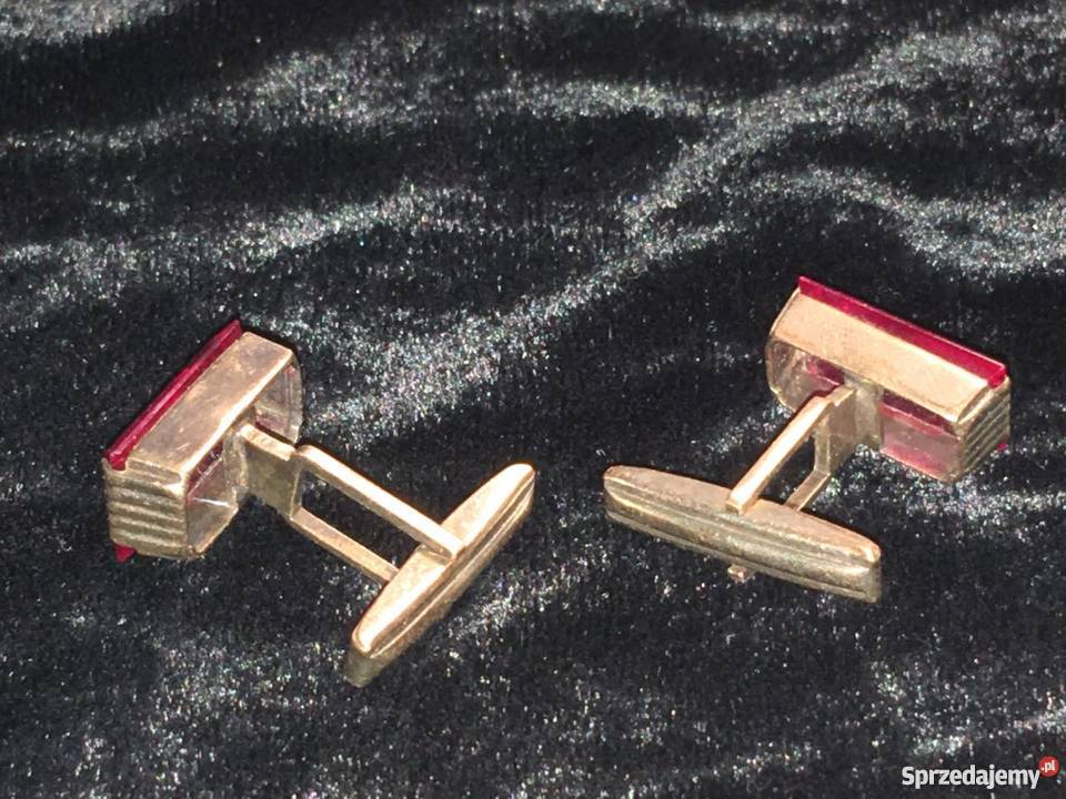 Antyk Srebrne spinki do mankietów z turmalinem Biżuteria dla Panów Lublin