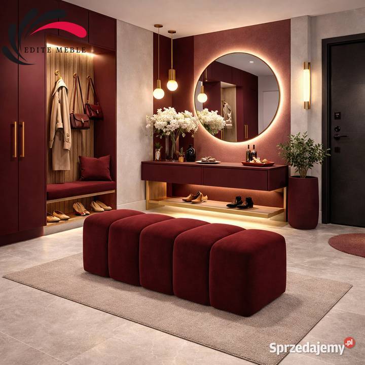 Pufa Tapicerowane Bubble Premium Czerwona Edite Warszawa