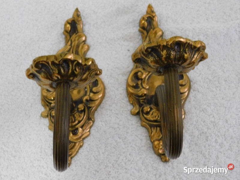 Świeczniki kinkiety mosiężne na ścianę 2 346 sprzedam