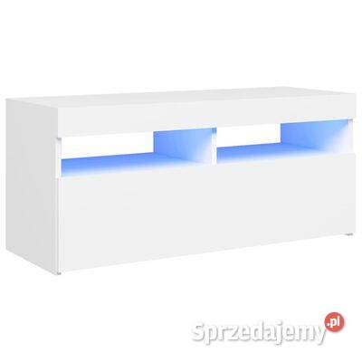vidaXL Szafka pod TV z oświetleniem LED biała