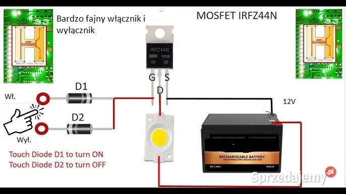 Tranzystor MOSFET IRFZ44N włącznik i wyłącznik Białystok sprzedam