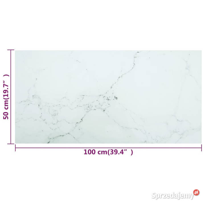 Blat stołu biały 100x50 6 mm szkło ze wzorem Warszawa