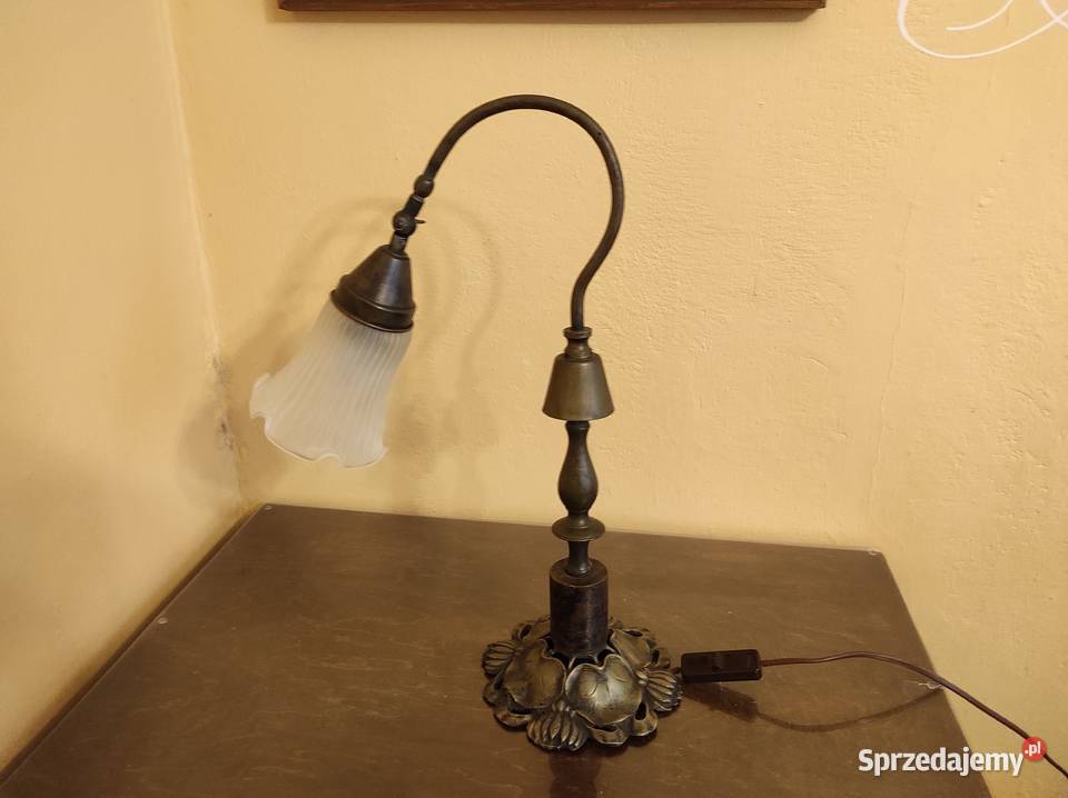 Żyrandol mosiężny 4 piunktowy lampka stołowa