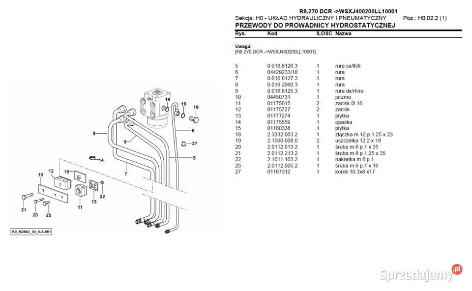 LAMBORGHINI R8 270 DCR katalog części Polsku Gdańsk