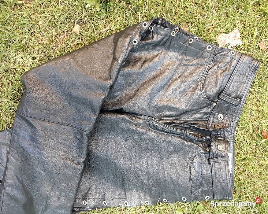 spodnie skórzane proste wiązaneMotor Rozmiar 36(S) Sosnowiec