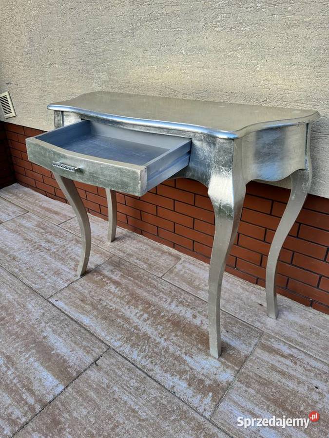 Konsolka srebrna Ludwikowa glamour toaletka Sulbiny