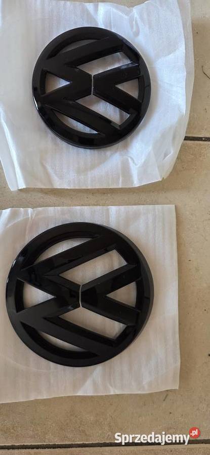 Emblemat volkswagen przód i tył czarny połysk