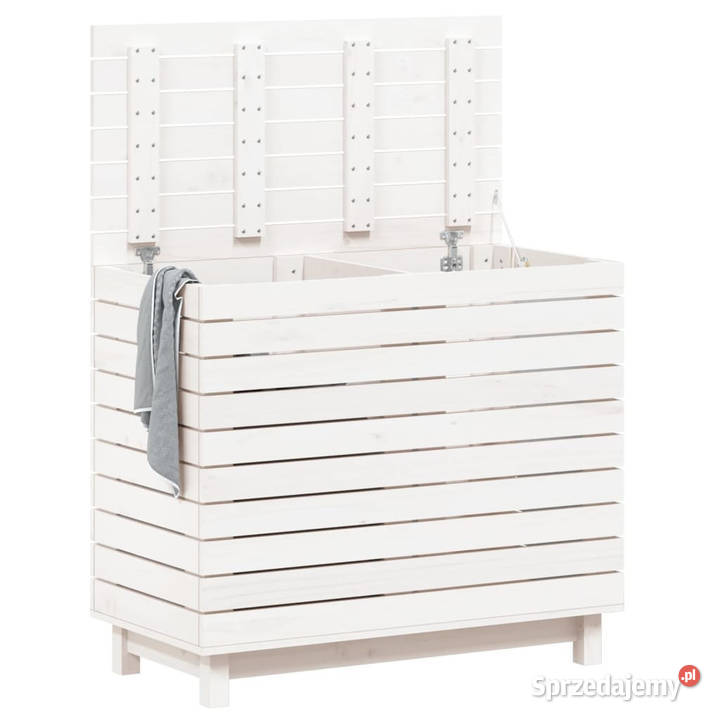 Kosz na pranie biały 885x44x76 lite drewno Warszawa