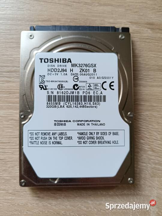 Dysk twardy HDD Toshiba 320GB 25 cala 5400 Pruszków sprzedam