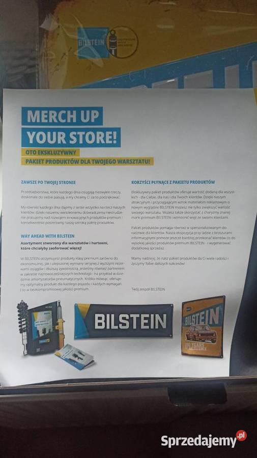 Zestaw gadżetów BILSTEIN vintage tablica flaga Rogów