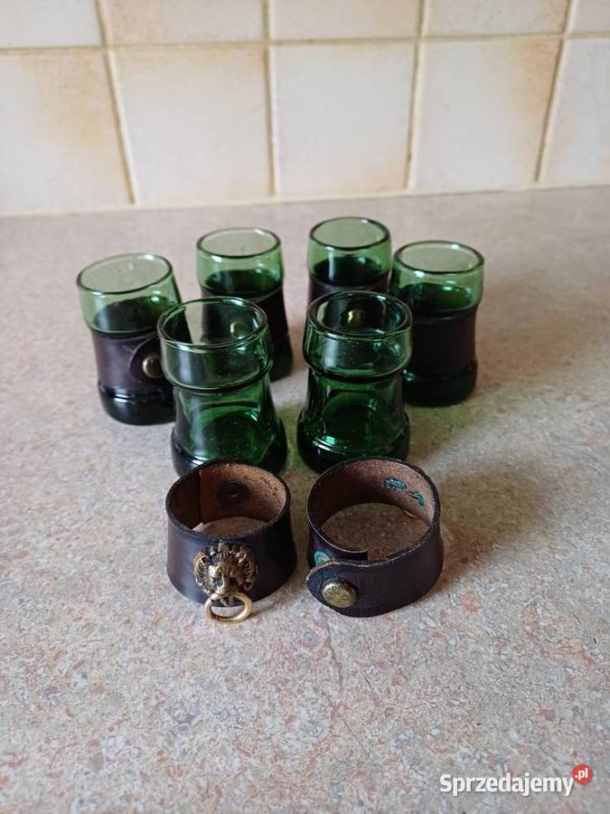 vintage zielone kieliszki Nowy Targ