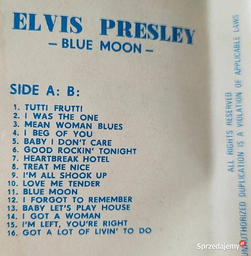 Elvis Presley Blue Moon kaseta w stanie Chełmno