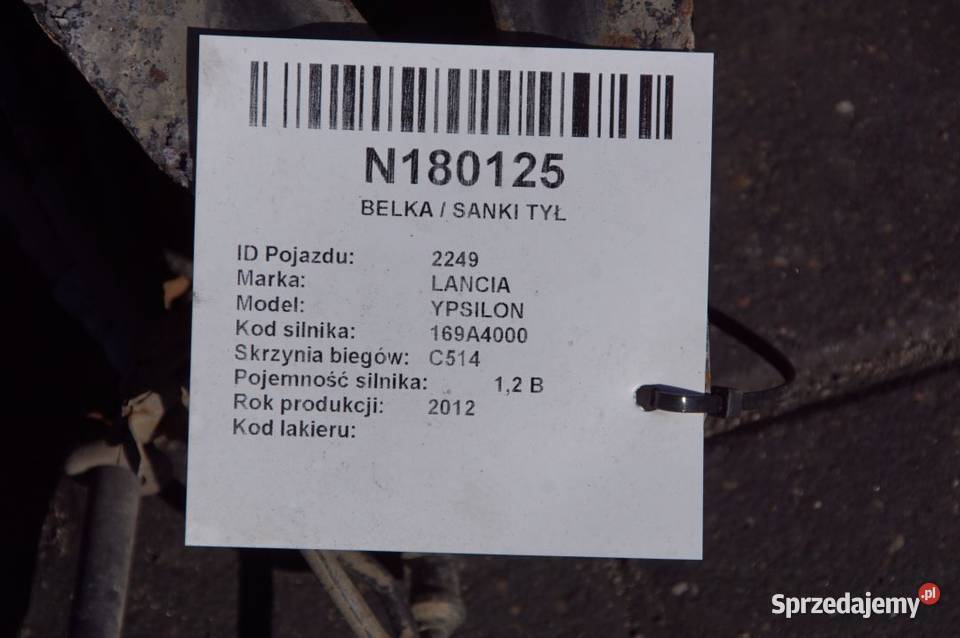 BELKA SANKI TYŁ LANCIA YPSILON