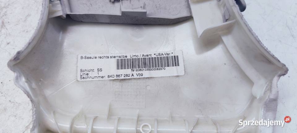 OSŁONA SŁUPKA B PRAWA AUDI A4 B8 8K0867282A V39 osobowe Przystajń