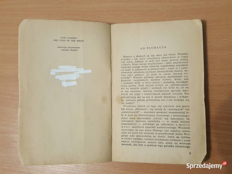 KSIĄŻKA W kleszczach lęku Henry James powieść o Rok wydania 1959 Złotniki