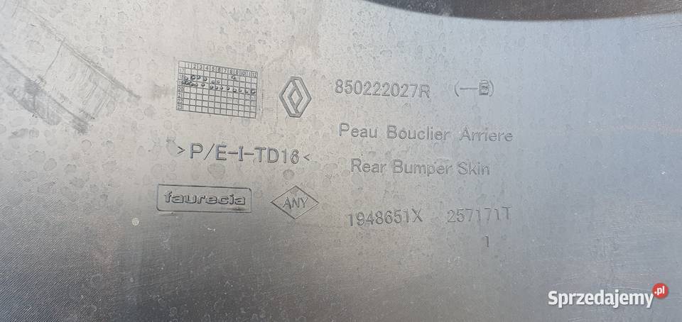 DACIA DUSTER II ZDERZAK TYŁ TYLNY PDC DOKŁADKA Trzciel