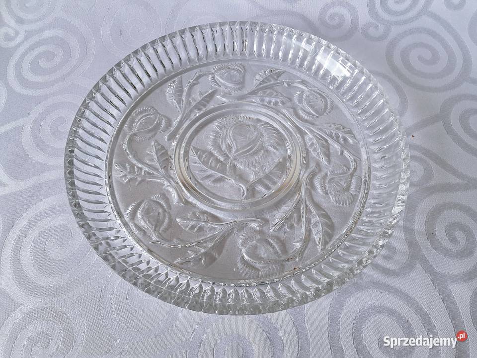 Patera z grubego szkła PRL Porcelana i szkło
