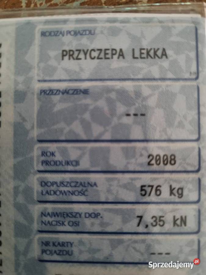 Przyczepka samochodowa niewiadów