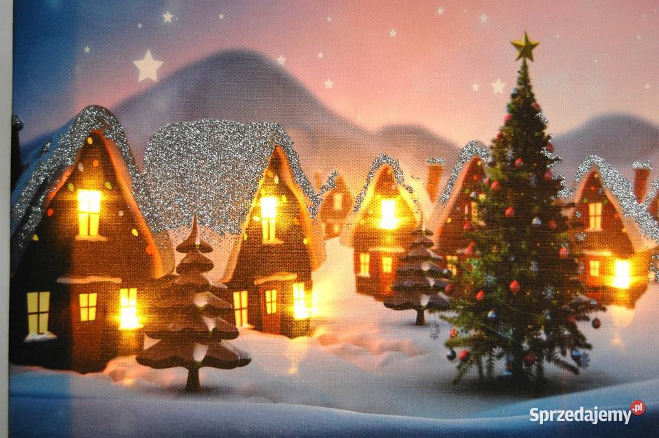 Jysk obraz podświetlany LED świąteczna wioska Lublin sprzedam