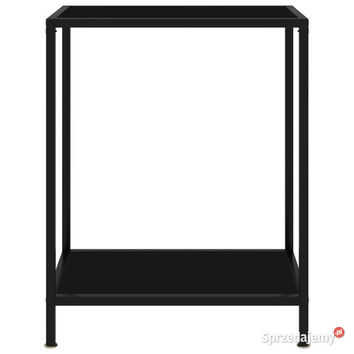 Stolik konsolowy czarny 60x35x75 szkło hartowane