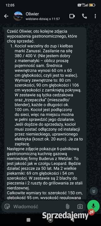 Okap kocioł do gastronomii