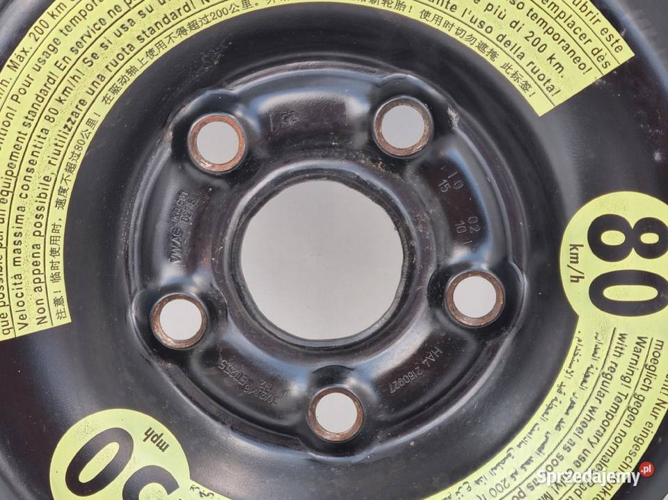 KOŁO ZAPASOWE DOJAZDOWE Audi Seat Vw Golf VI Rudka