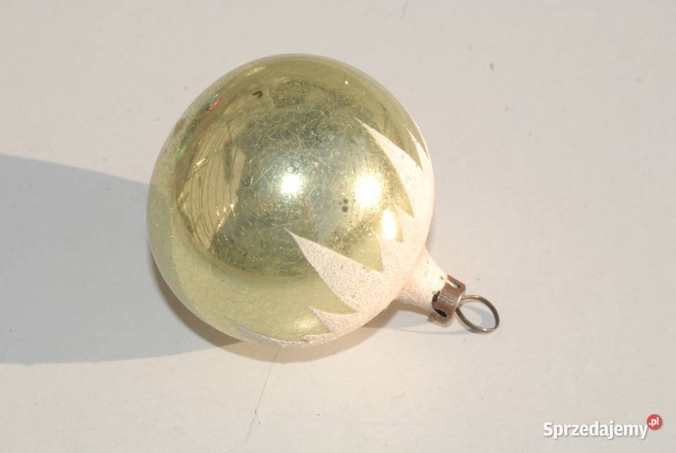 Stara bombka ozdoba choinkowa złota rękodzieło Cieszyn