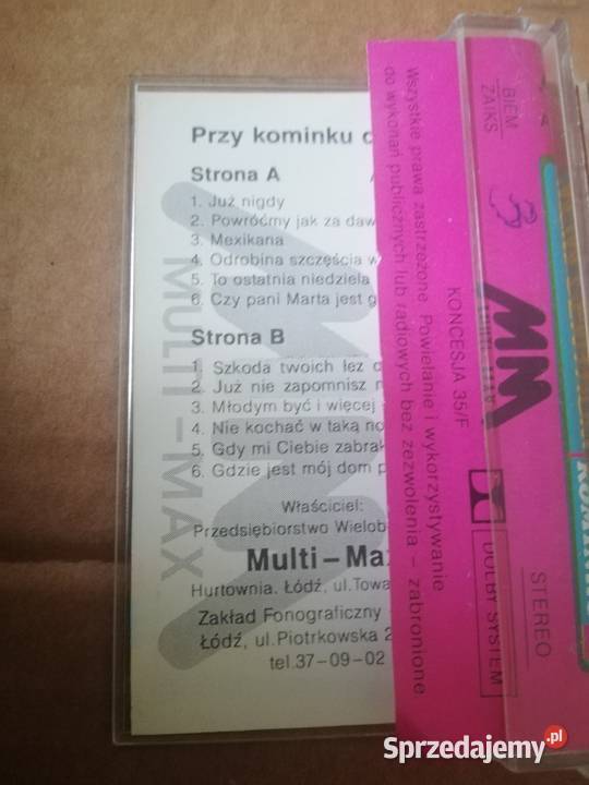 Kaseta magnetofonowa muzyka disco polo kaseta Płyty i kasety łódzkie Łódź